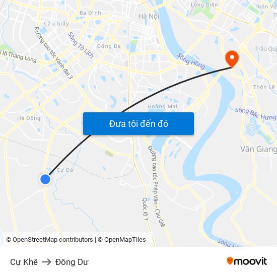 Cự Khê to Đông Dư map