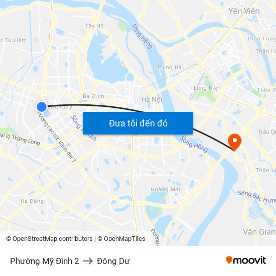 Phường Mỹ Đình 2 to Đông Dư map