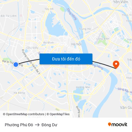 Phường Phú Đô to Đông Dư map