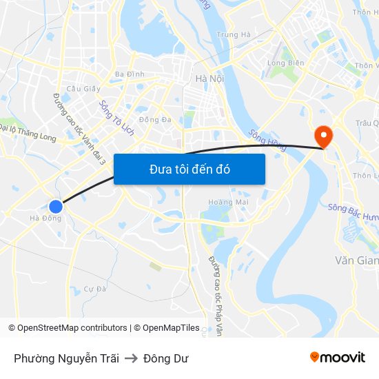 Phường Nguyễn Trãi to Đông Dư map