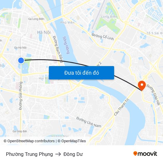 Phường Trung Phụng to Đông Dư map