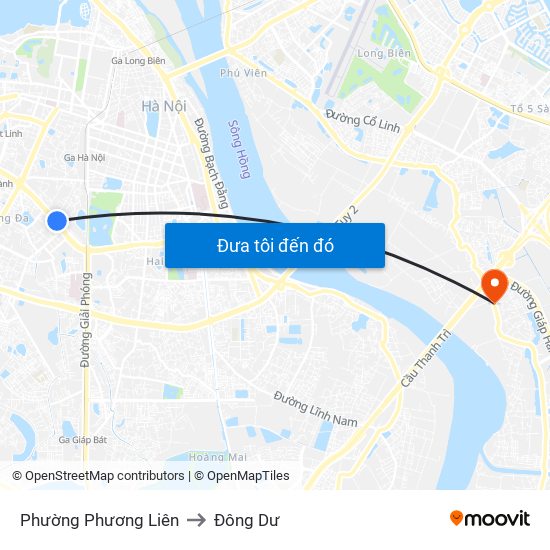 Phường Phương Liên to Đông Dư map