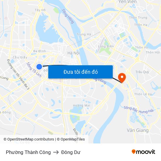 Phường Thành Công to Đông Dư map