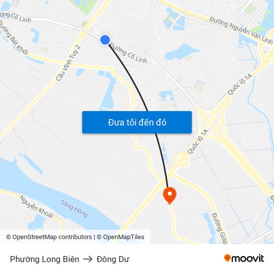 Phường Long Biên to Đông Dư map