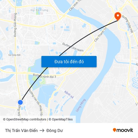 Thị Trấn Văn Điển to Đông Dư map