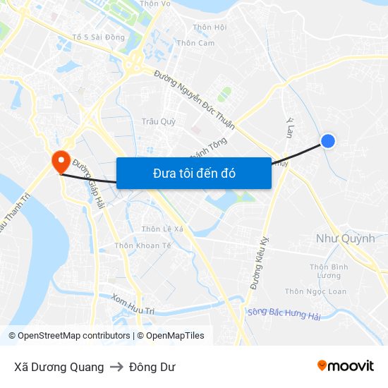 Xã Dương Quang to Đông Dư map