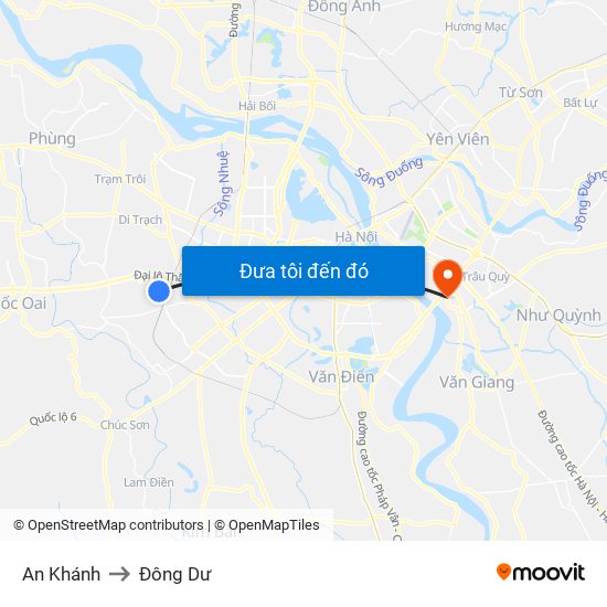 An Khánh to Đông Dư map