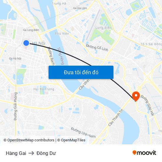 Hàng Gai to Đông Dư map