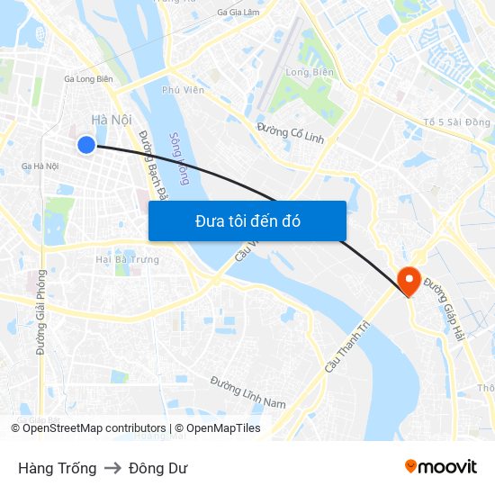 Hàng Trống to Đông Dư map