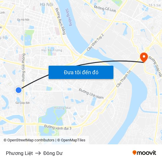 Phương Liệt to Đông Dư map