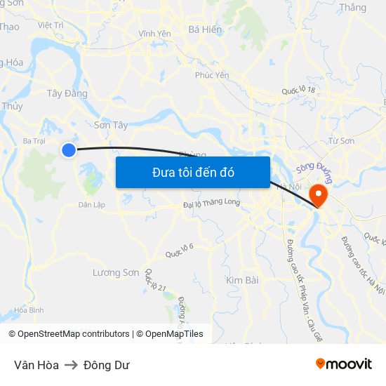 Vân Hòa to Đông Dư map