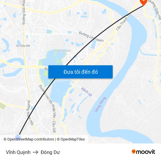 Vĩnh Quỳnh to Đông Dư map
