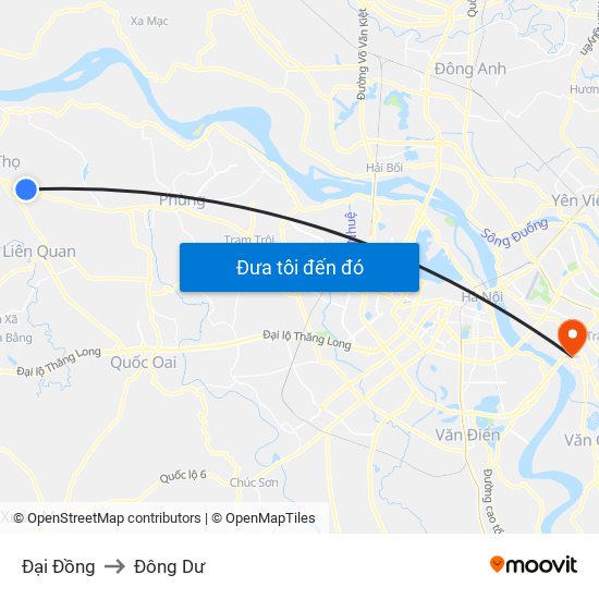 Đại Đồng to Đông Dư map