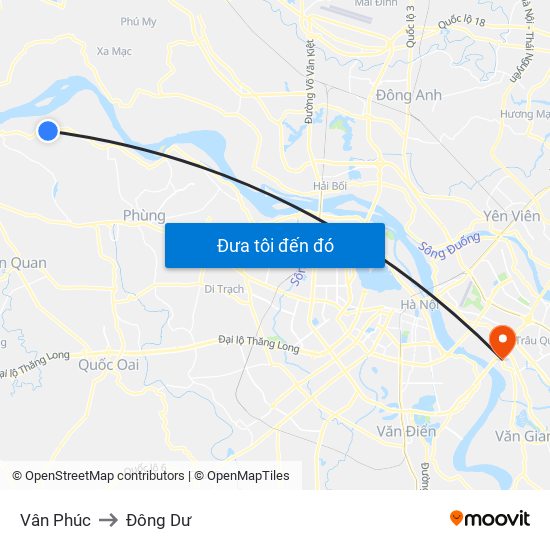 Vân Phúc to Đông Dư map