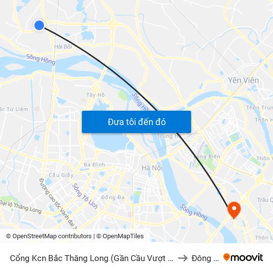 Cổng Kcn Bắc Thăng Long (Gần Cầu Vượt Bộ Hành) to Đông Dư map