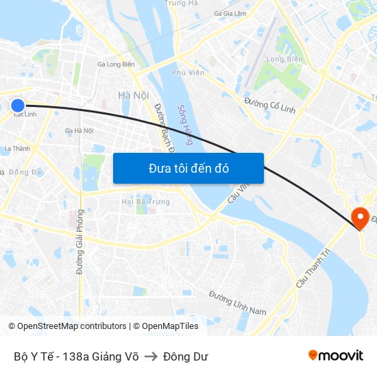 Bộ Y Tế - 138a Giảng Võ to Đông Dư map