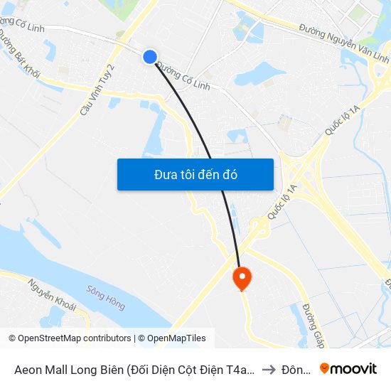 Aeon Mall Long Biên (Đối Diện Cột Điện T4a/2a-B Đường Cổ Linh) to Đông Dư map