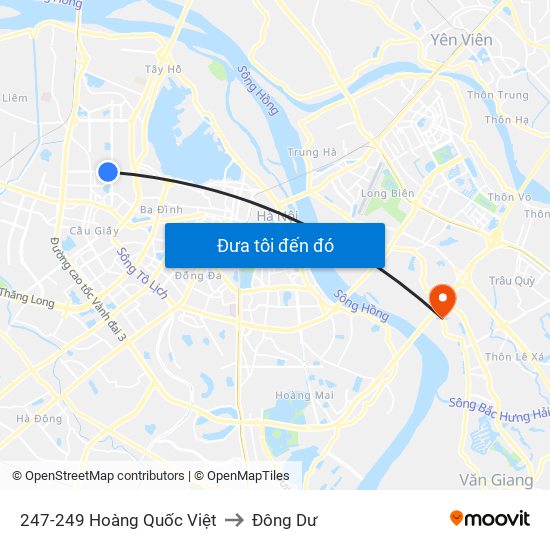 247-249 Hoàng Quốc Việt to Đông Dư map