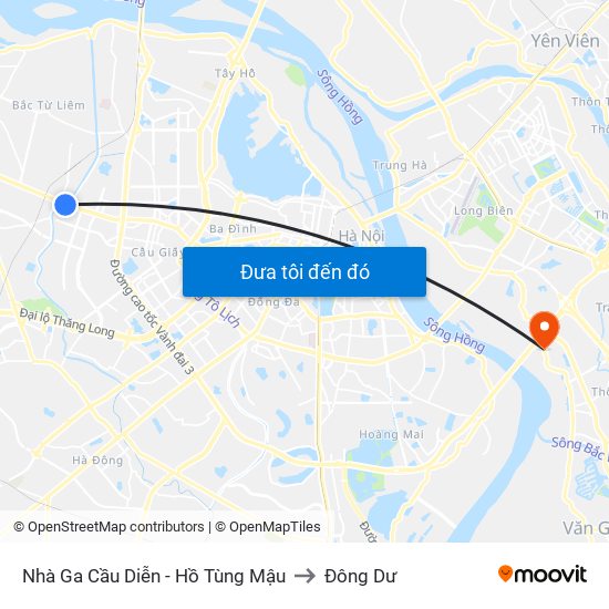 Nhà Ga Cầu Diễn - Hồ Tùng Mậu to Đông Dư map