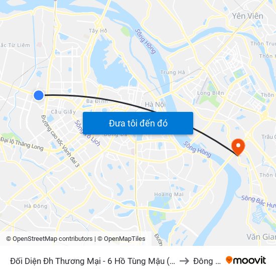 Đối Diện Đh Thương Mại - 6 Hồ Tùng Mậu (Cột Sau) to Đông Dư map