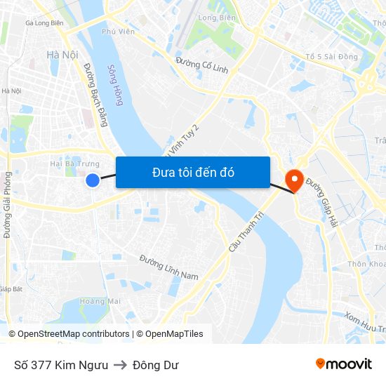 Số 377 Kim Ngưu to Đông Dư map