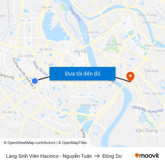 Làng Sinh Viên Hacinco - Nguyễn Tuân to Đông Dư map