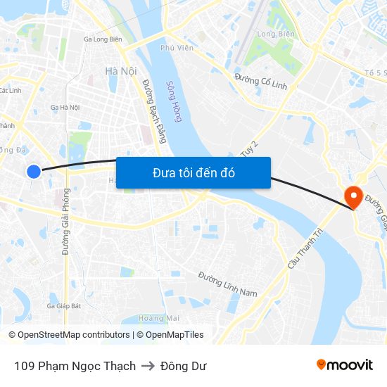 109 Phạm Ngọc Thạch to Đông Dư map