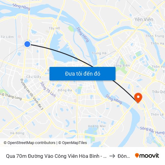 Qua 70m Đường Vào Công Viên Hòa Bình - Phạm Văn Đồng to Đông Dư map