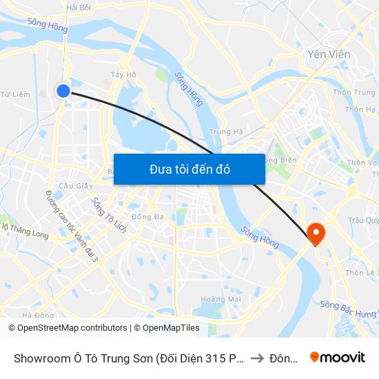 Showroom Ô Tô Trung Sơn (Đối Diện 315 Phạm Văn Đồng) to Đông Dư map