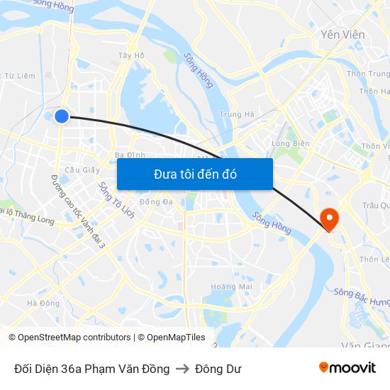 Đối Diện 36a Phạm Văn Đồng to Đông Dư map