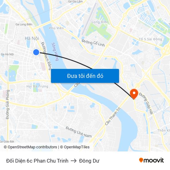 Đối Diện 6c Phan Chu Trinh to Đông Dư map