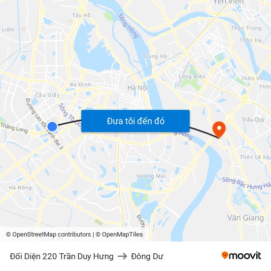 Đối Diện 220 Trần Duy Hưng to Đông Dư map