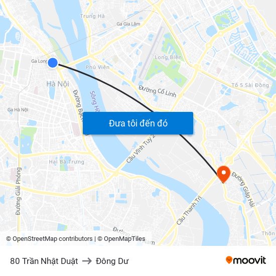 80 Trần Nhật Duật to Đông Dư map