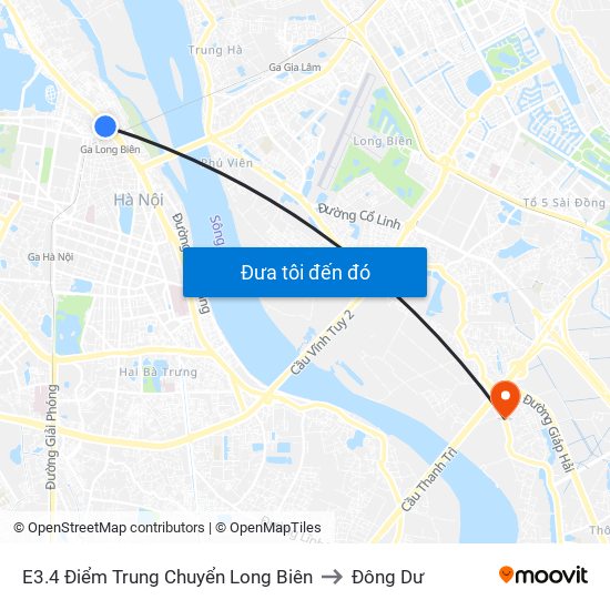 E3.4 Điểm Trung Chuyển Long Biên to Đông Dư map