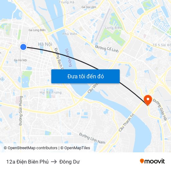 12a Điện Biên Phủ to Đông Dư map