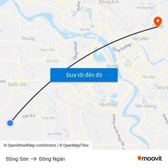 Đông Sơn to Đông Ngàn map