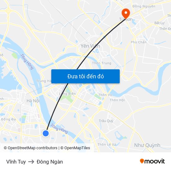 Vĩnh Tuy to Đông Ngàn map