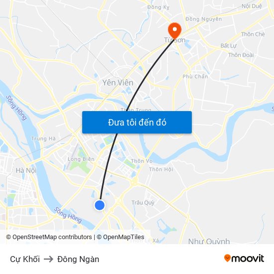 Cự Khối to Đông Ngàn map