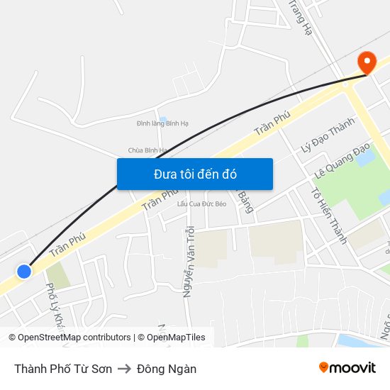 Thành Phố Từ Sơn to Đông Ngàn map