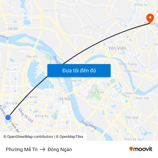 Phường Mễ Trì to Đông Ngàn map