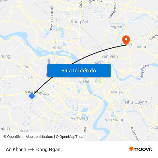 An Khánh to Đông Ngàn map
