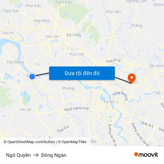 Ngô Quyền to Đông Ngàn map