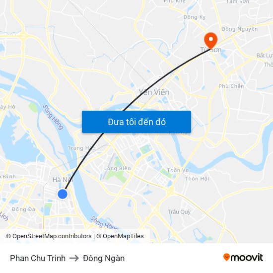 Phan Chu Trinh to Đông Ngàn map