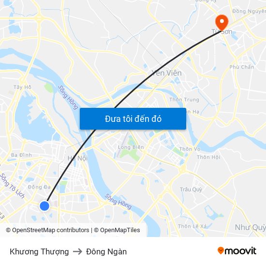 Khương Thượng to Đông Ngàn map