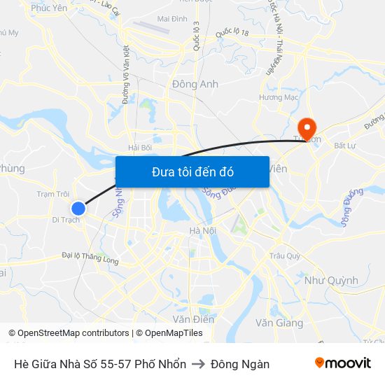 Hè Giữa Nhà Số 55-57 Phố Nhổn to Đông Ngàn map