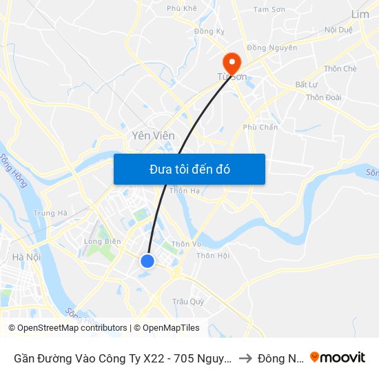 Gần Đường Vào Công Ty X22 - 705 Nguyễn Văn Linh to Đông Ngàn map