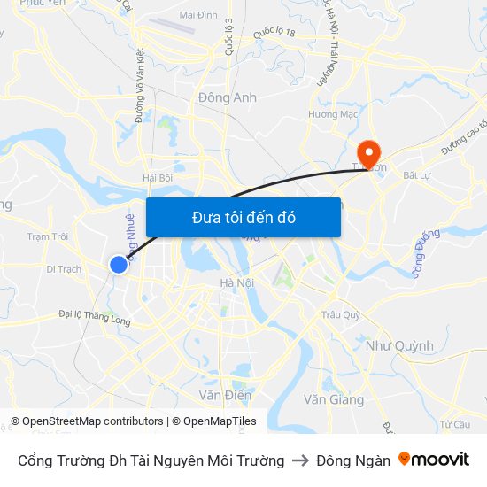 Cổng Trường Đh Tài Nguyên Môi Trường to Đông Ngàn map