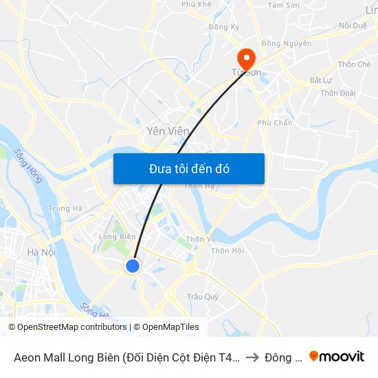 Aeon Mall Long Biên (Đối Diện Cột Điện T4a/2a-B Đường Cổ Linh) to Đông Ngàn map