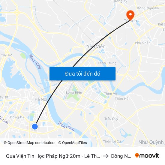 Qua Viện Tin Học Pháp Ngữ 20m - Lê Thanh Nghị to Đông Ngàn map