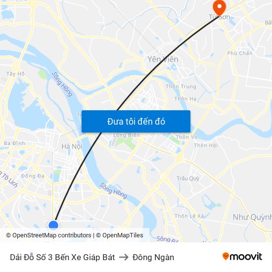 Dải Đỗ Số 3 Bến Xe Giáp Bát to Đông Ngàn map